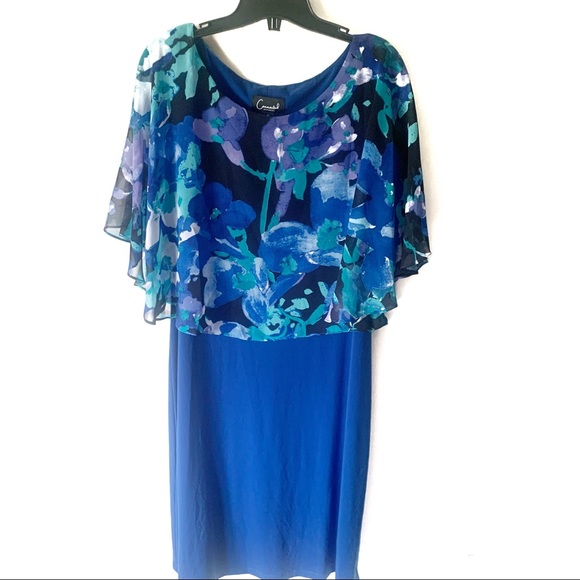 connected apparel Dresses & Skirts - Connected apparel blue fitted butterfly midi dress